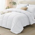 CozyLux Oversized King Comforter Sets White, 7 Pieces Bed in a Bag, 120x98 Box by CozyLux