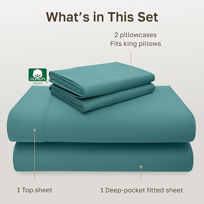 California Design Den 100% Cotton Sheets California King Size Set - Image 4