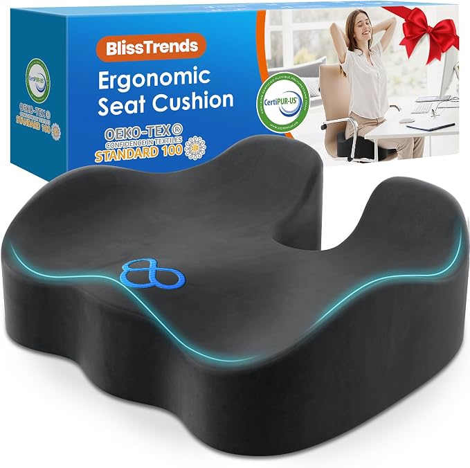 BlissTrends Seat Cushion, Thick Memory Foam Cushions by BlissTrends