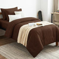 CozyLux Twin XL Comforter Set Brown, 5 Pieces Bed in a Bag Twin Extra Long by CozyLux