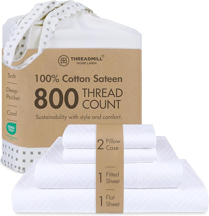 Threadmill Luxury 100% Cotton Full Bed-Sheets by ThreadmillHomeLinen