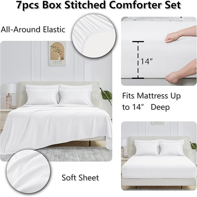 CozyLux Full Size Comforter Sets White - Image 6