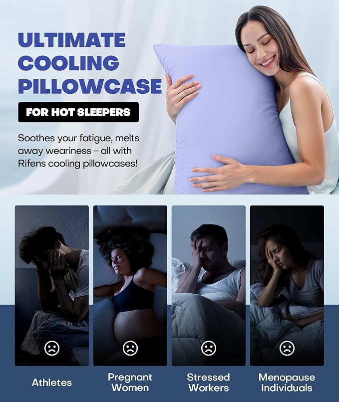 Ice Cooling Pillowcase for Hot Sleepers, Instantly Cool, Stays Cold All Night - Image 6