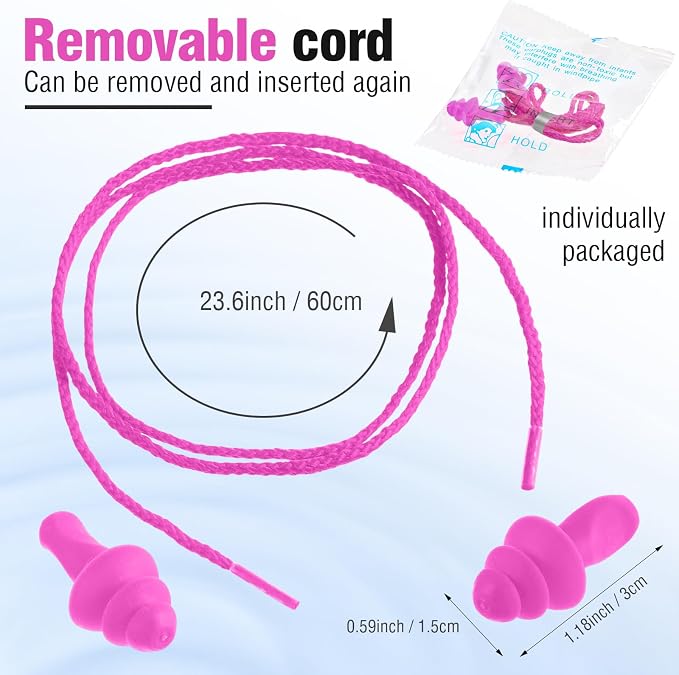 Tondiamo 200 Pairs Ear Plugs Reusable Silicone Earplugs - Image 2