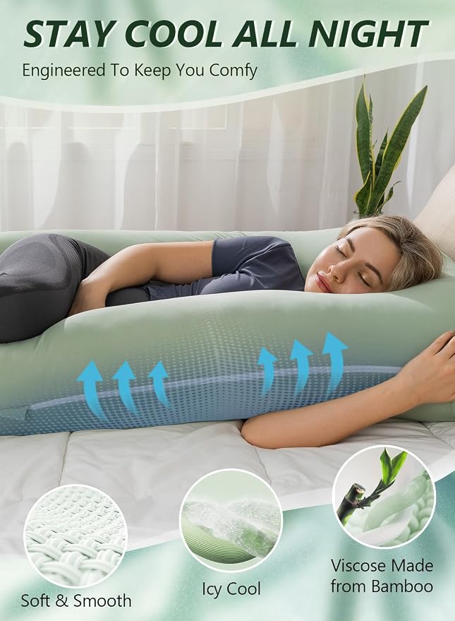 Meiz Pregnancy Pillows for Sleeping, Cooling Pregnancy Pillows, 60Inch - Image 4