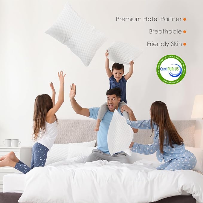 DUMOS Memory Foam Pillows for Sleeping 1 Pack, Bed Pillows for Adults - Image 4