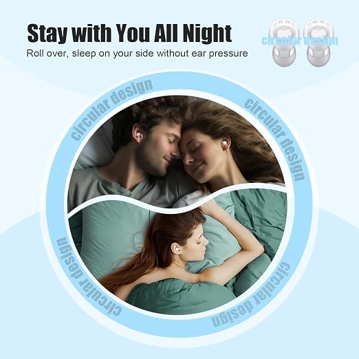 Ear Plugs for Sleeping Noise Reduction, Beinkap Reusable Earplugs Hearing - Image 5
