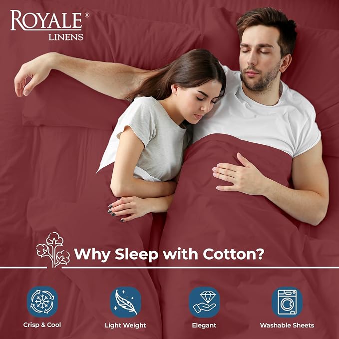 Royale Linens 100% Organic Cotton King Flat Sheet Only - Image 3