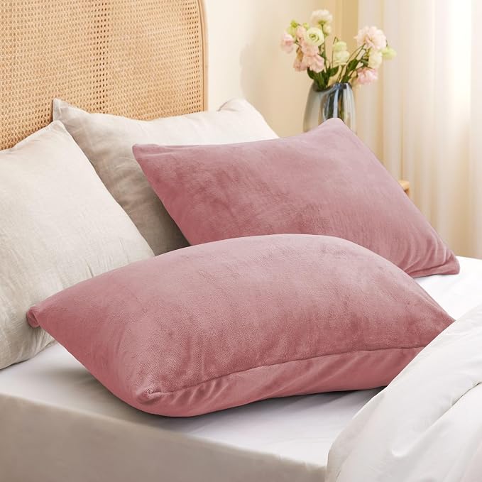 BEDELITE Flannel Pillowcases Standard Set of 2, Super Soft Fleece Pillow Case - Image 2