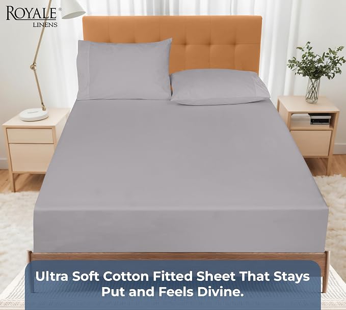 Royale Linens 100% Organic Cotton Fitted Sheet - Image 5