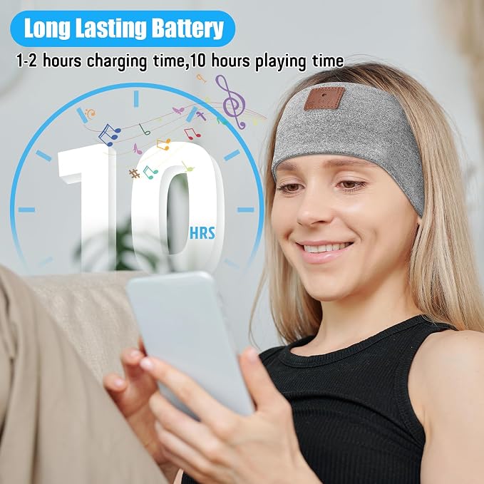 2-Pack Sleeping Headphones Wireless Bluetooth 5.4, Headband Headphones - Image 4