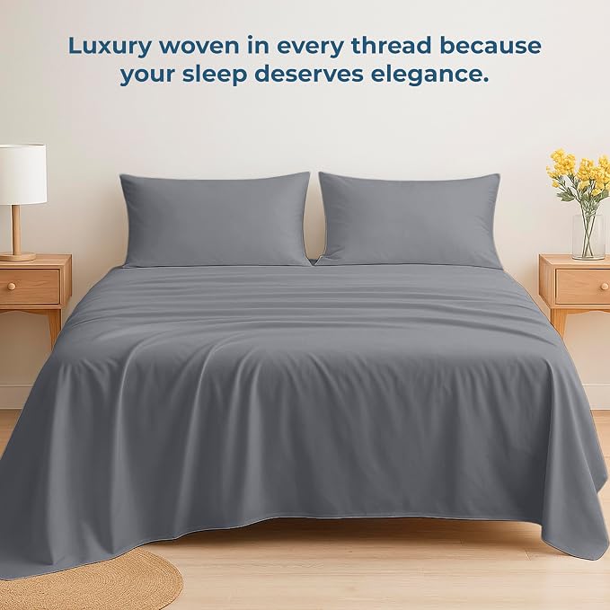 Royale Linens 100% Organic Cotton Twin Flat Sheet Only - Image 6