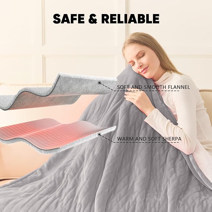 greenoak Heated Blanket Electric Throw 50"X60", Heating Blanket - Image 6