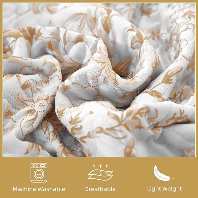 WONGS BEDDING Quilt King Size, Botanical Quilt - Image 5