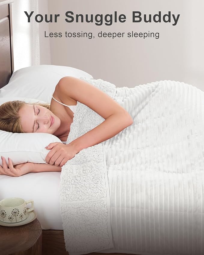 Sherpa Fleece Adult Weighted Blankets 20lbs - Image 3