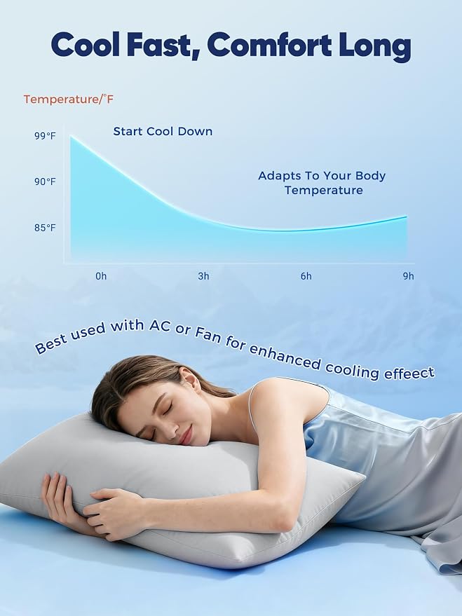 Avolare Cooling Pillow Cases Queen Size Set of 2, Arc-Chill 3.0 Cool Pillowcases - Image 2