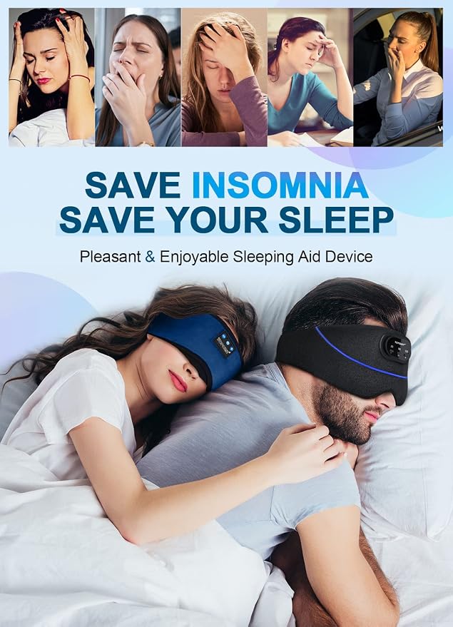 TOPOINT Sleep Headphones, Sleeping Headphones Bluetooth Sleep Mask - Image 7