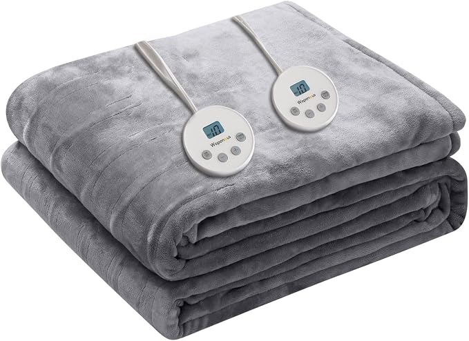 Wapaneus Heated Blanket Electric Queen Size 84"x90"-Dual Control by Wapaneus