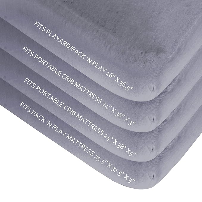 Biloban Pack and Play Sheets Fitted, 2 Pack Pack and Play Sheet Fits - Image 3