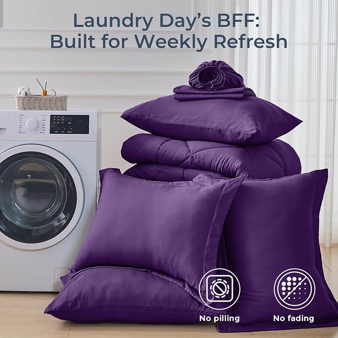 HEVUMYI Purple King Comforter Set - Image 7