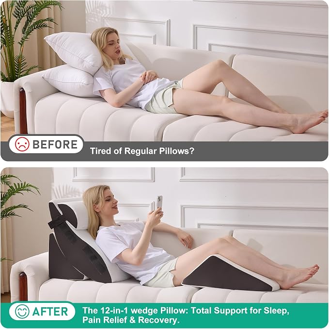 4PCS Wedge Pillow Set for After Surgery, Orthopedic Bed Wedge Pillow for Back - Image 7