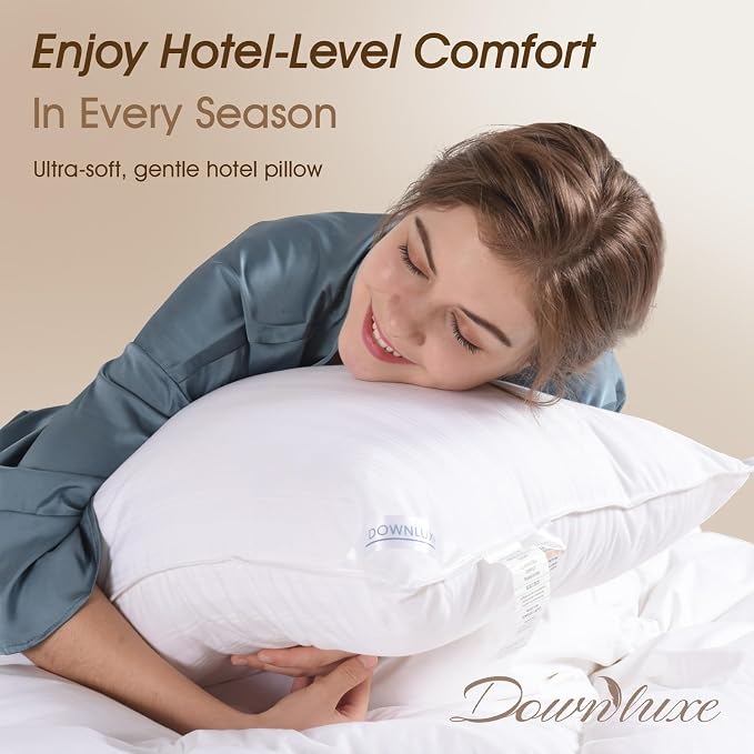 downluxe Queen Size Pillows Set of 4 – Premium Down Alternative Bed Pillows - Image 2