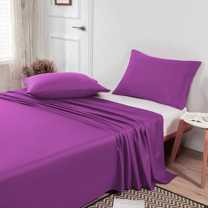 Lirex Flat Sheet, Full Size Extra Soft Brushed Microfiber 1800 Microfiber Flat - Image 4