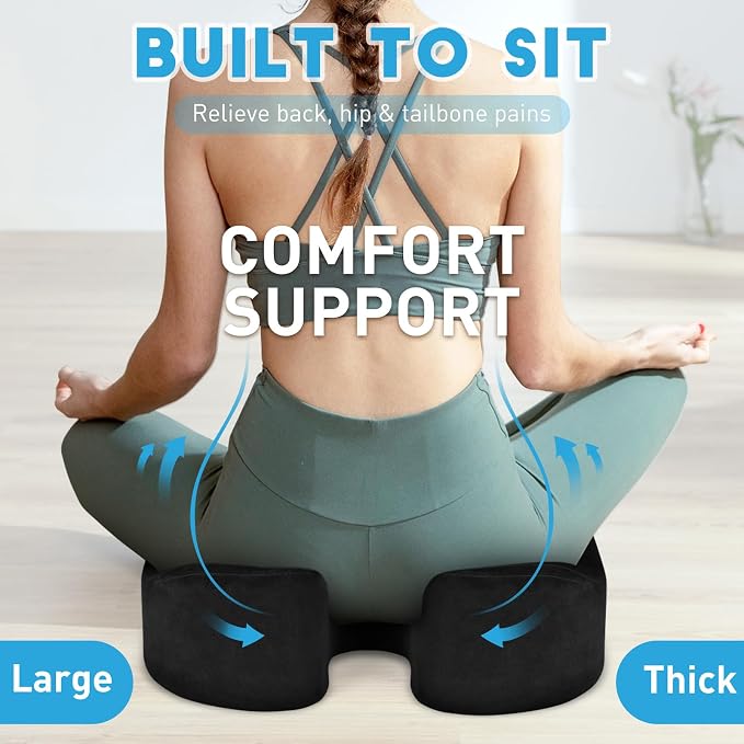 BlissTrends Seat Cushion with Velvet Cover, Thick Memory Foam Cushions - Image 5