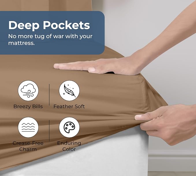 Royale Linens 100% Organic Cotton Fitted Sheet - Image 4