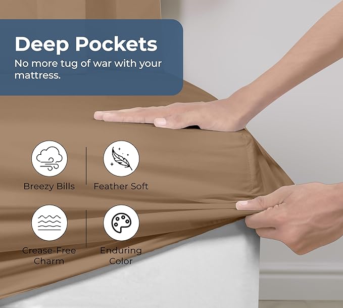 Royale Linens 100% Organic Cotton Fitted Sheet - Image 4