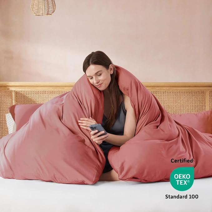 Nestl Pink Clay California King Duvet Cover Sets - Image 3