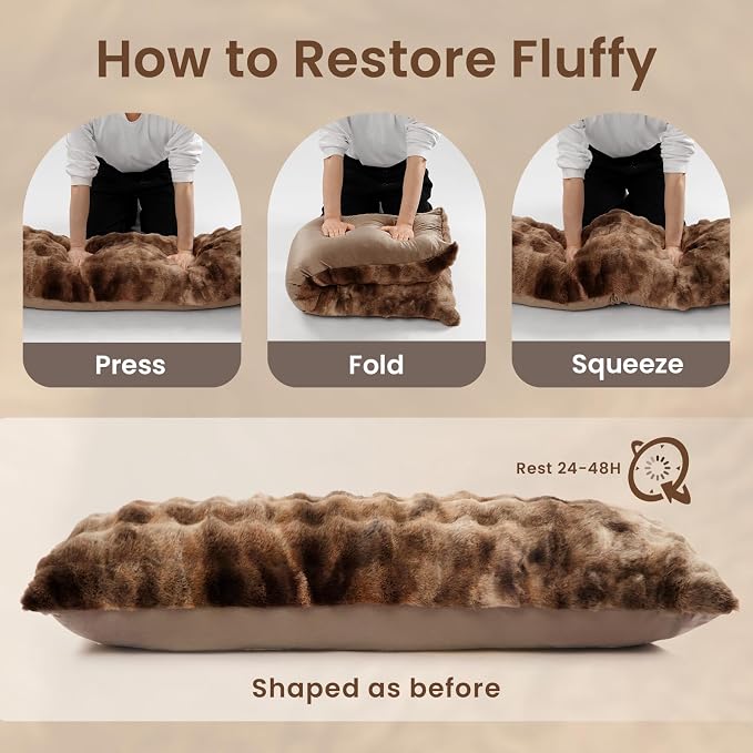 ZonLi Fluffy Body Pillow for Adults, Fuzzy Faux Fur Body Pillow - Image 8