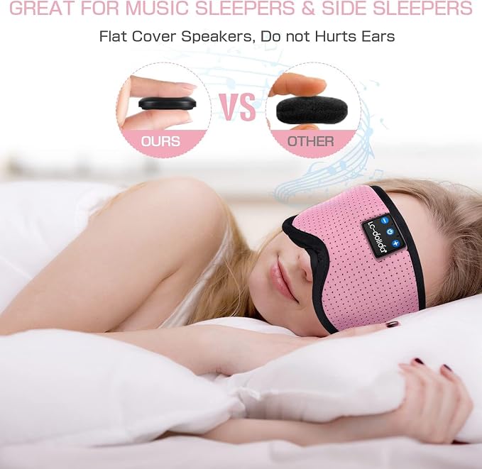 LC-dolida Sleep Mask with Bluetooth Headphones, Sleep Headphones Bluetooth - Image 4