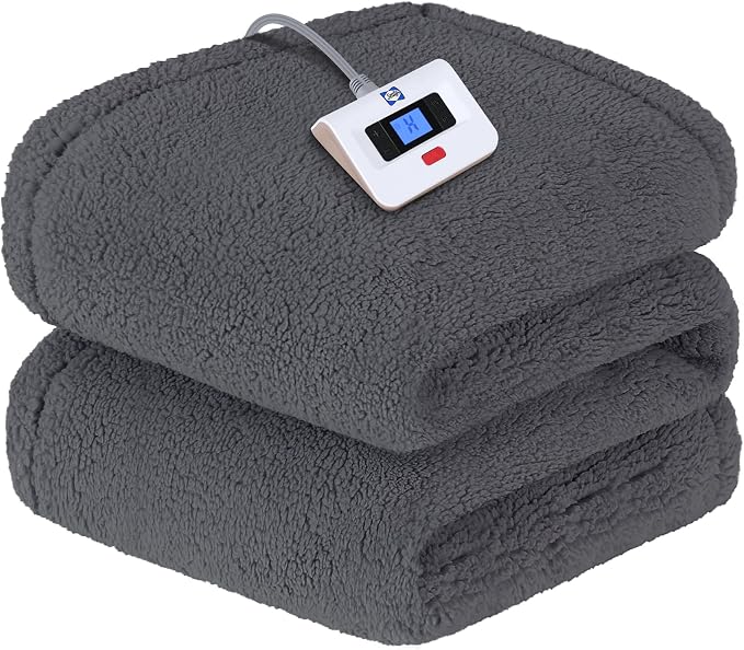 Sealy Electric Blanket Full Size, Soft Sherpa Heated Blanket Single Control by Sealy