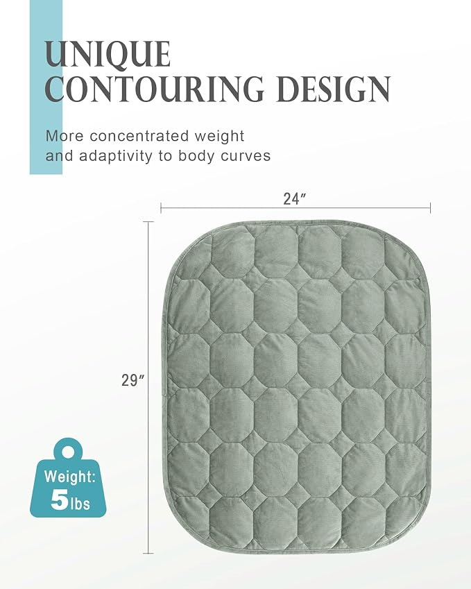 Cottonblue Weighted Lap Blanket Pad 5 lbs 29" x 24", Cozy Luxury Crystal Velvet - Image 3