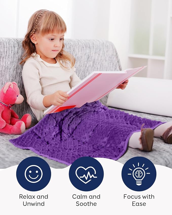 Kivik 2 lbs Weighted Lap Pad, Ultra Soft Minky Dotted Heavy Blankets Throw - Image 4