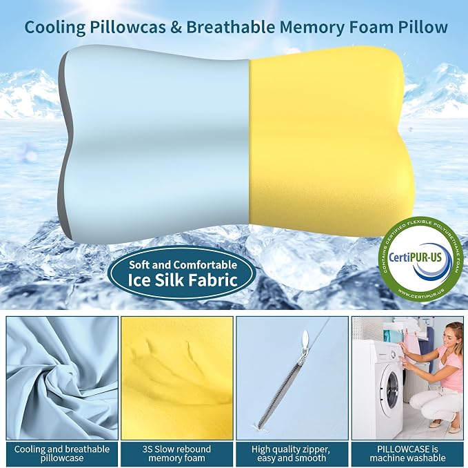 Cervical Neck Pillow, Contour Memory Foam Pillows - Image 2