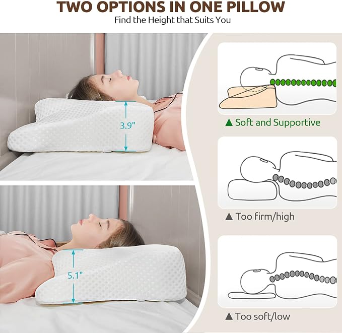 DONAMA Cervical Neck Pillow for Pain Relief, Odorless Contour Memory Foam - Image 4