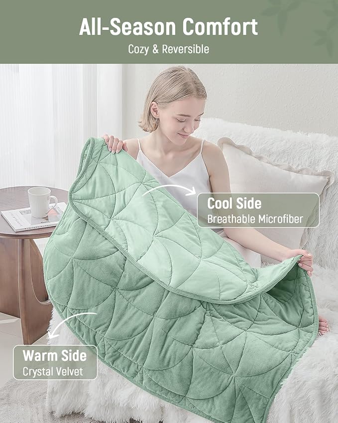 Weighted Lap Blanket 7 lbs for Adults, Luxury Soft Small Weighted Blanket - Image 3