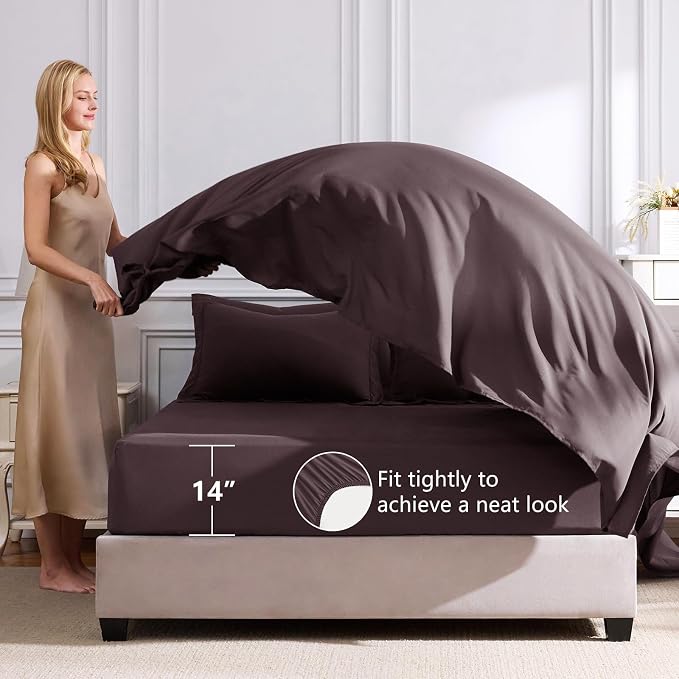 CozyLux King Size Comforter Set Cocoa Powder - Image 5