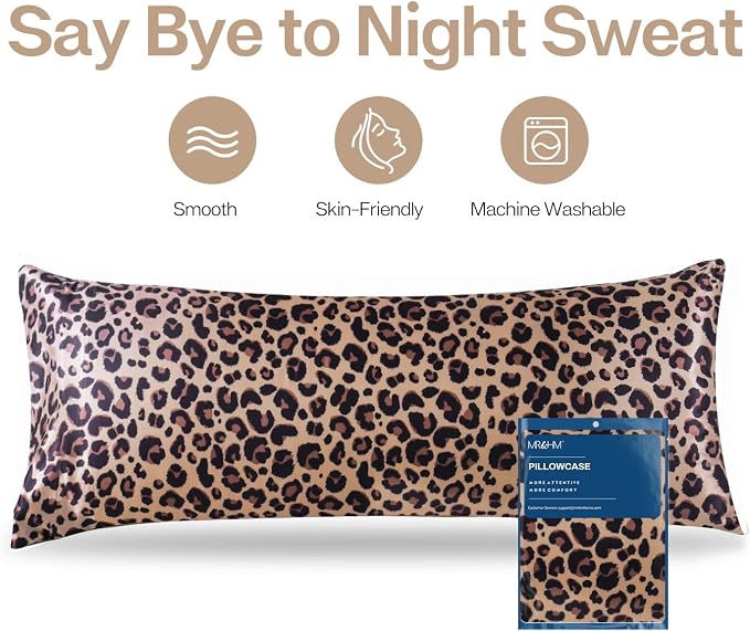 MR&HM Satin Body Pillow Cover, Soft and Breathable Body Pillow Case - Image 3