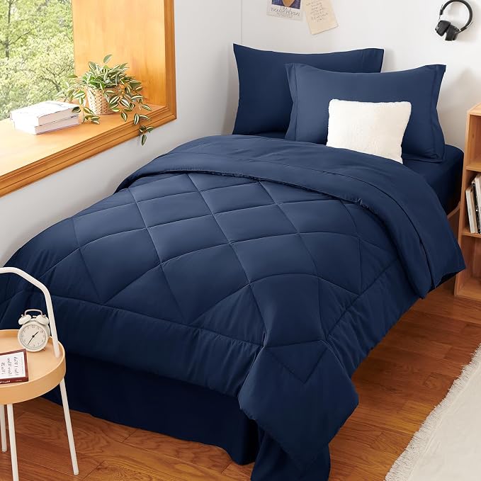 CozyLux Twin XL Comforter Set Navy Blue - Image 7