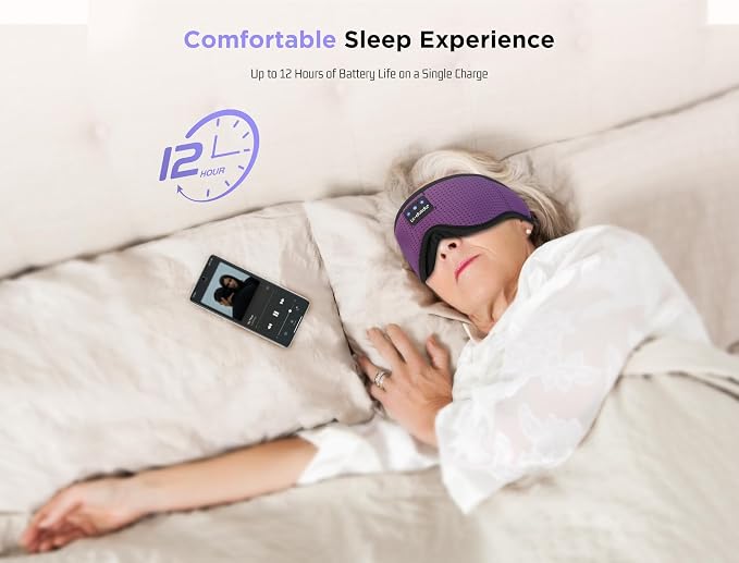 LC-dolida Sleep Mask with Bluetooth Headphones Bluetooth Sleep Mask Sleep - Image 7