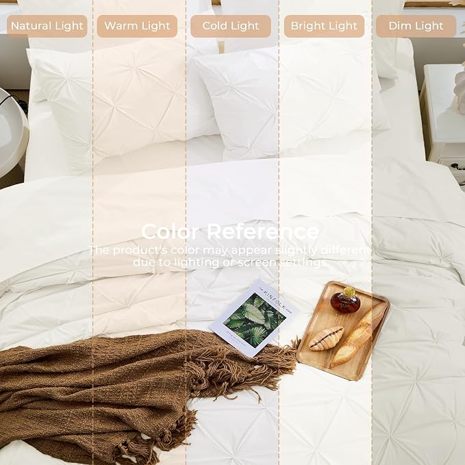 Sasttie California King Comforter Set, 7-Piece Bed in a Bag, Pintuck Bedding - Image 8