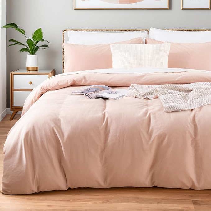 NEXHOME PRO Duvet Cover Set 100% Washed Cotton Oversized King 120"x98" Linen by NEXHOMEPRO