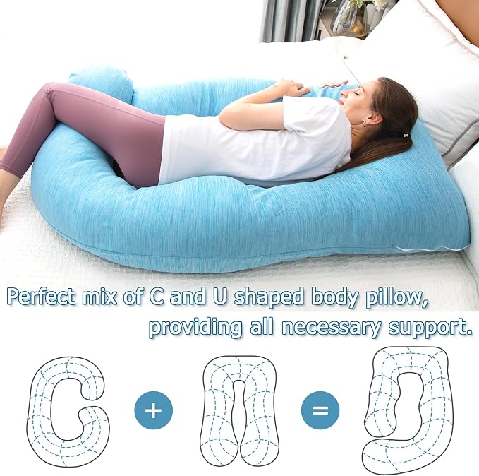MOON PINE Pregnancy Pillow, U Shaped Full Body Pillow - Image 3