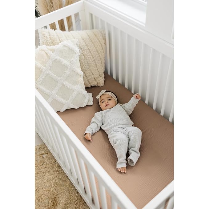 Konssy Muslin Crib Sheets for Girl Boy - Image 3