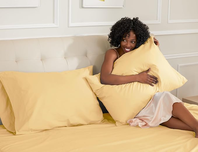 Sunflower King Pillowcases Set of 2, 100% Cotton King Pillow Cases 2, 20×40 - Image 3
