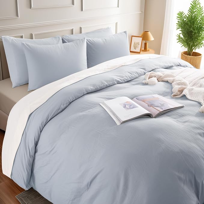 NEXHOME PRO King Duvet Cover Set, 100% Washed Cotton - Image 2