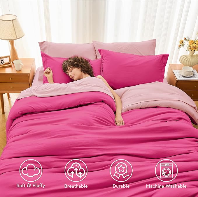 MUXHOMO 7 Pieces Queen Comforter Set, Soft Bed in a Bag Queen Size, All Season - Image 2